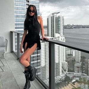 Dolls Kill black mini hooded dress small